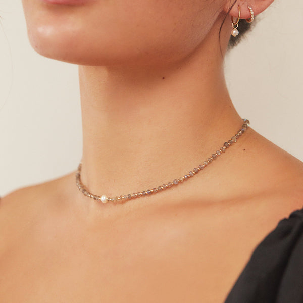 Silver Labradorite Gemstone Choker