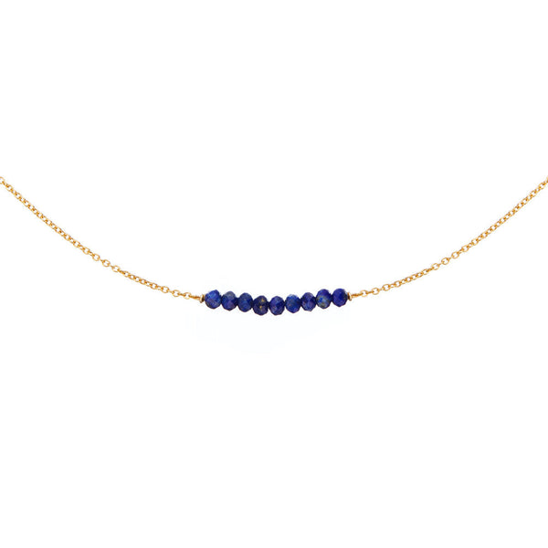 Gold Lapis Gemstone Cluster Choker