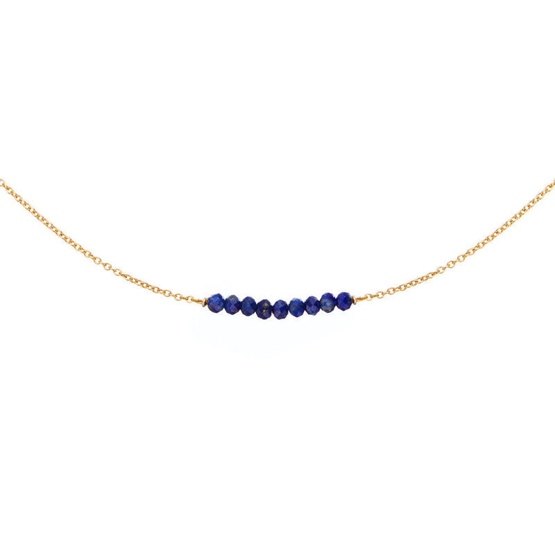 Gold Lapis Gemstone Cluster Choker