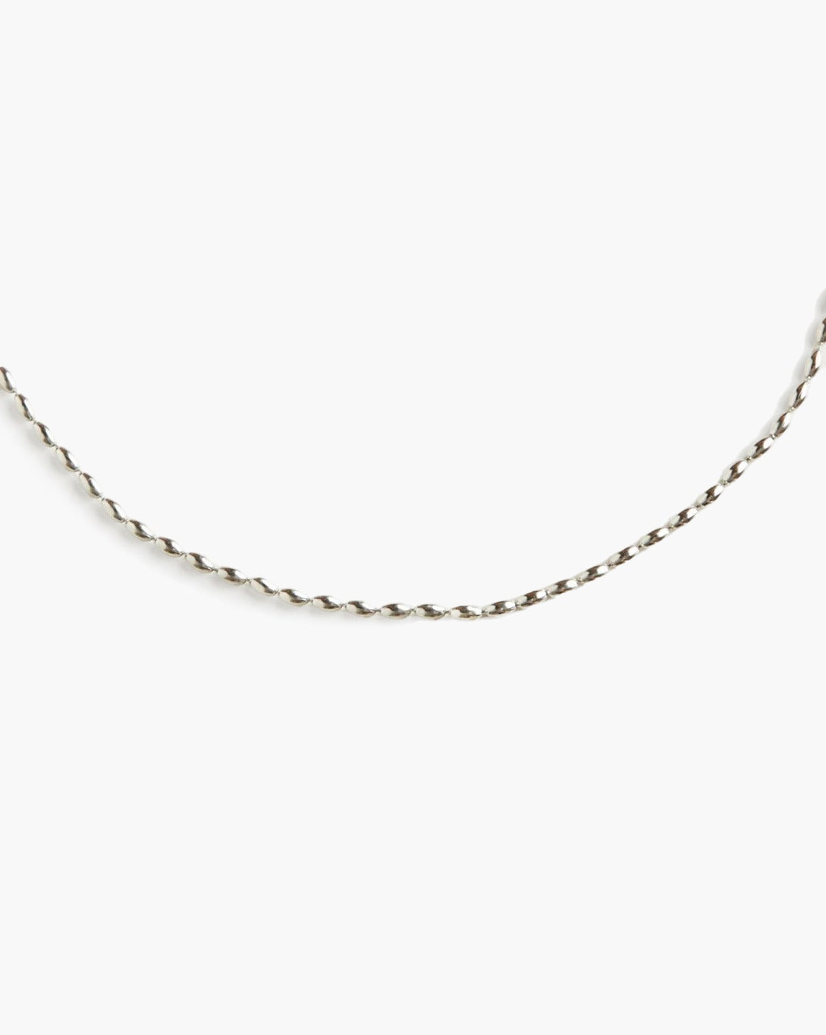 Mini Beaded Chain Necklace, Silver-Tone