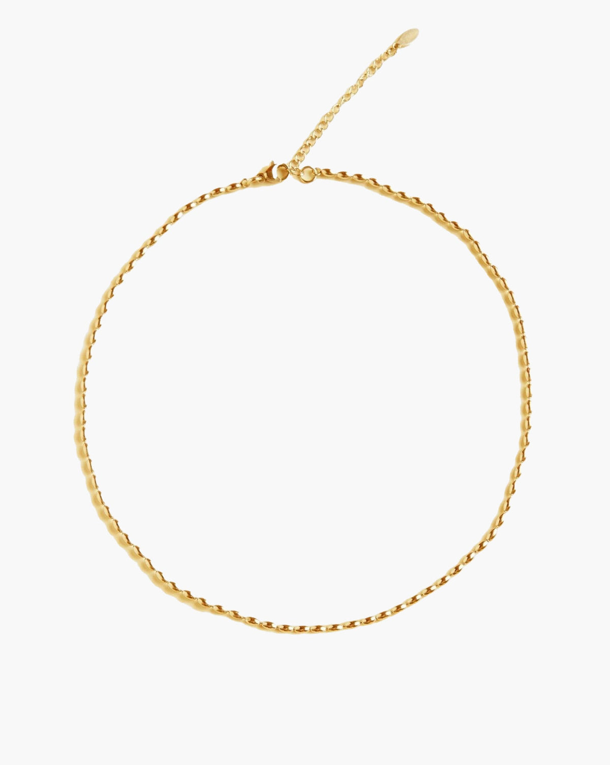 Mini Beaded Chain Necklace, Silver-Tone