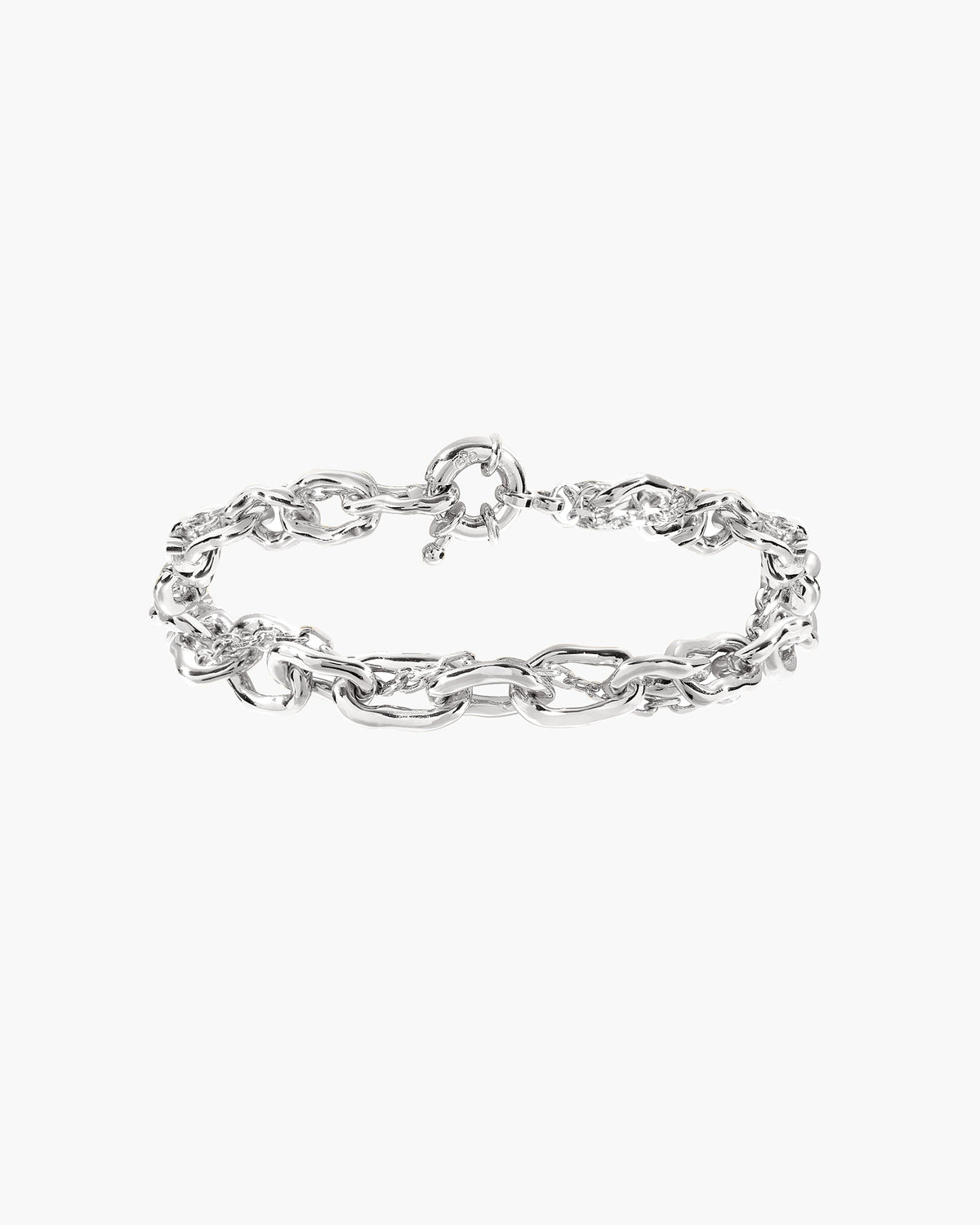 Molten Dual Chain Bracelet in Silver-Tone