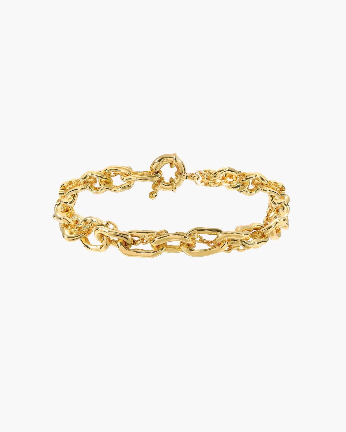 Molten Dual Chain Bracelet in Silver-Tone