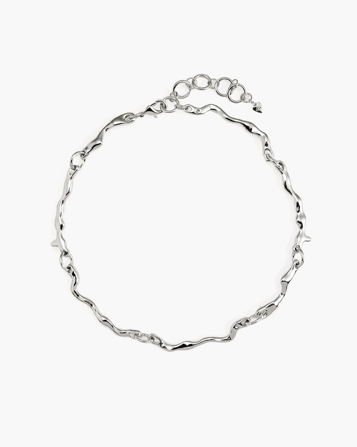 Molten Link Necklace in Silver-Tone