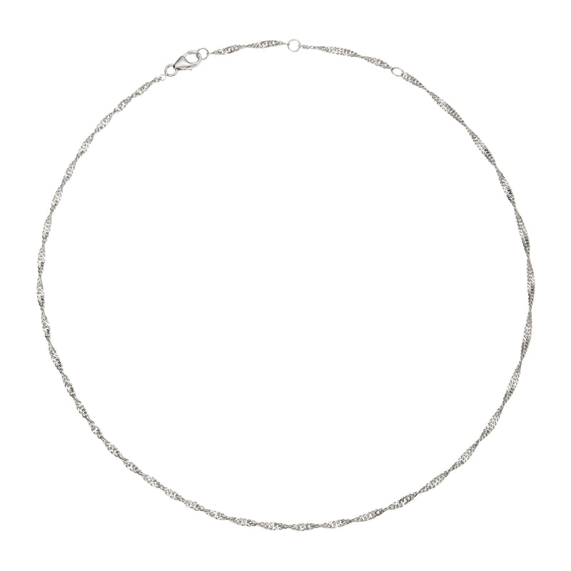 Silver Twisted Rope Chain Necklace