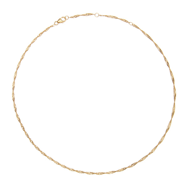 Gold Twisted Rope Chain Necklace