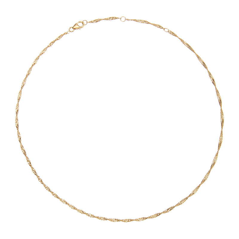 Gold Twisted Rope Chain Necklace