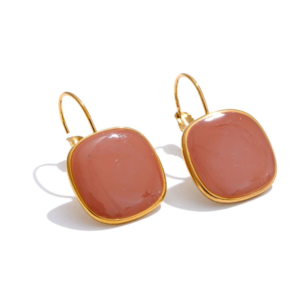 Nova Tile Enamel Drop Earrings