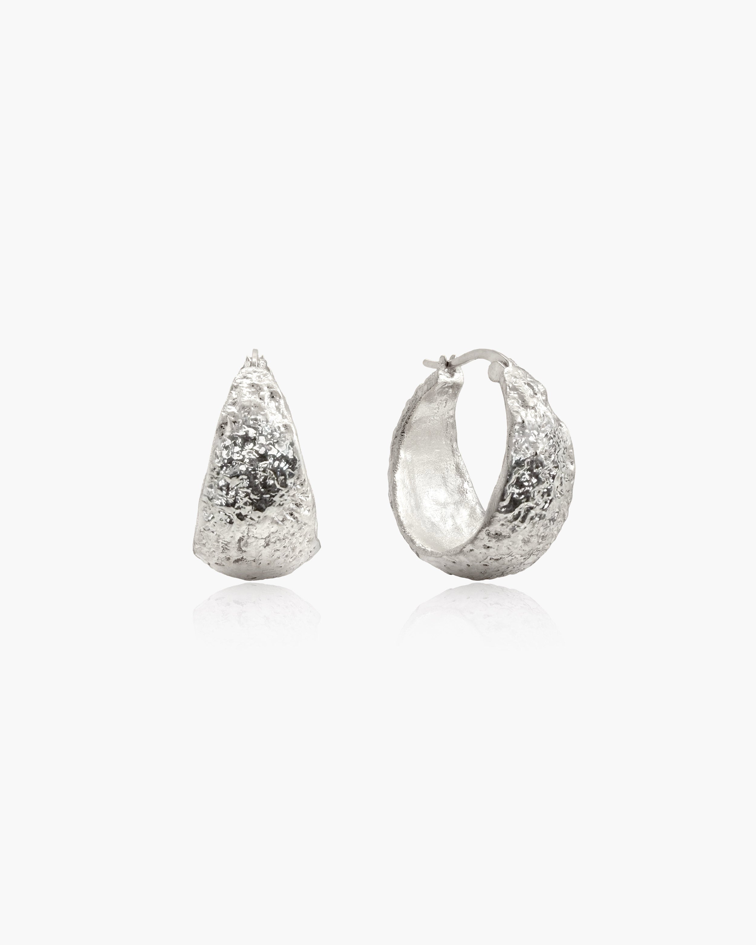 Osiris Textured Hoop Earrings in Silver-Tone