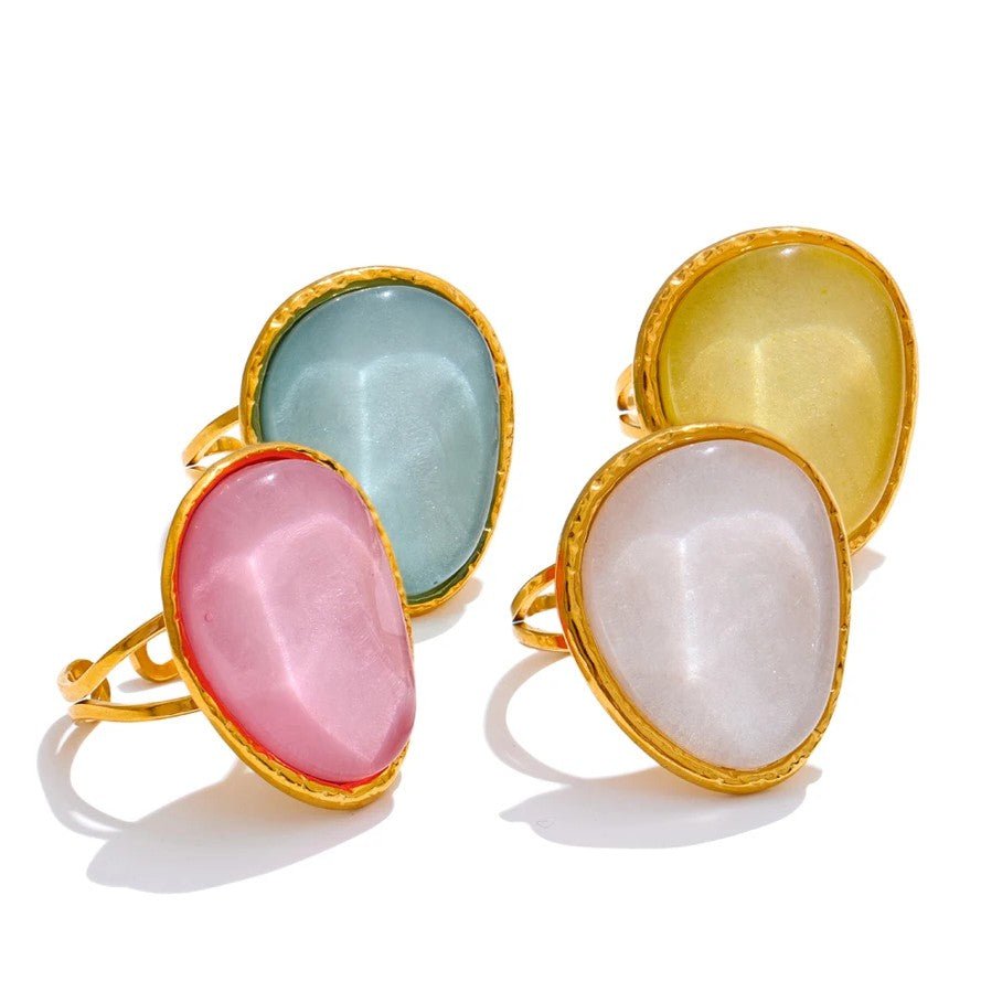 Pastel Muse Gold-Tone Open Statement Ring