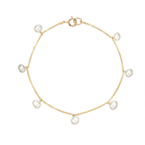 Gold Pearl Drop Bracelet