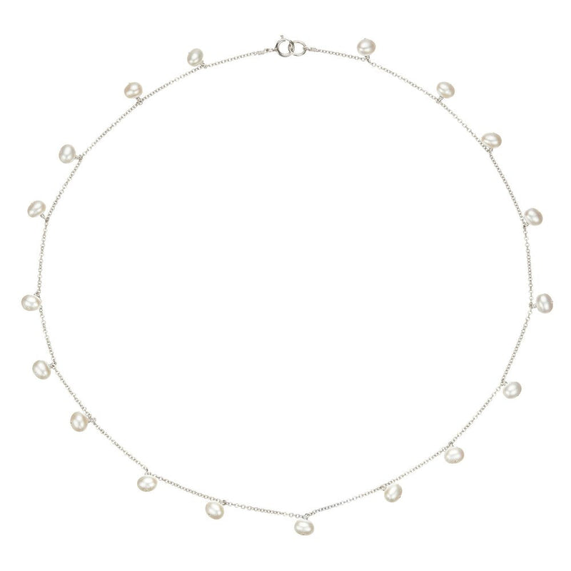 Silver Pearl Drop Choker