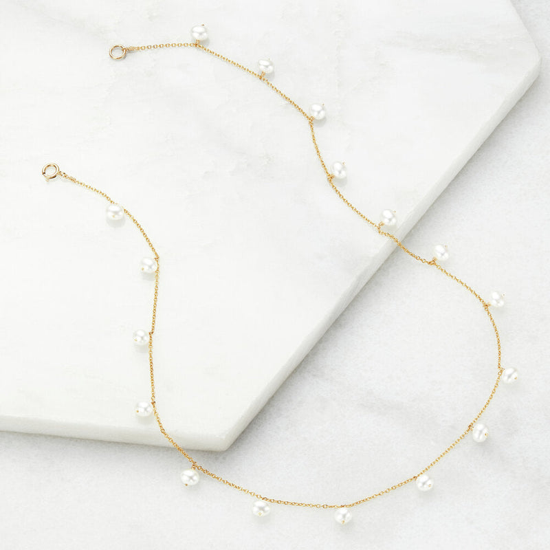 Gold Pearl Drop Choker