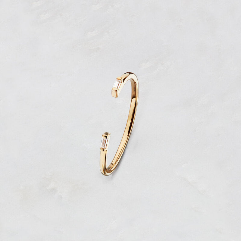 Gold Diamond Style Baguette Gap Ring