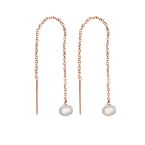 Rose Gold Pearl Drop Ear Threaders