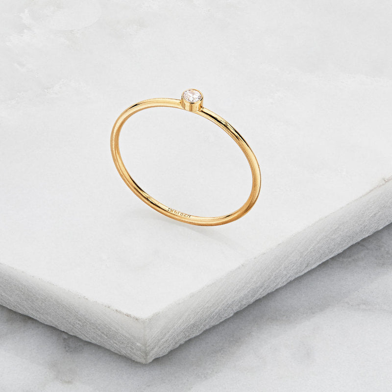 Gold Thin Diamond Style Stacking Ring
