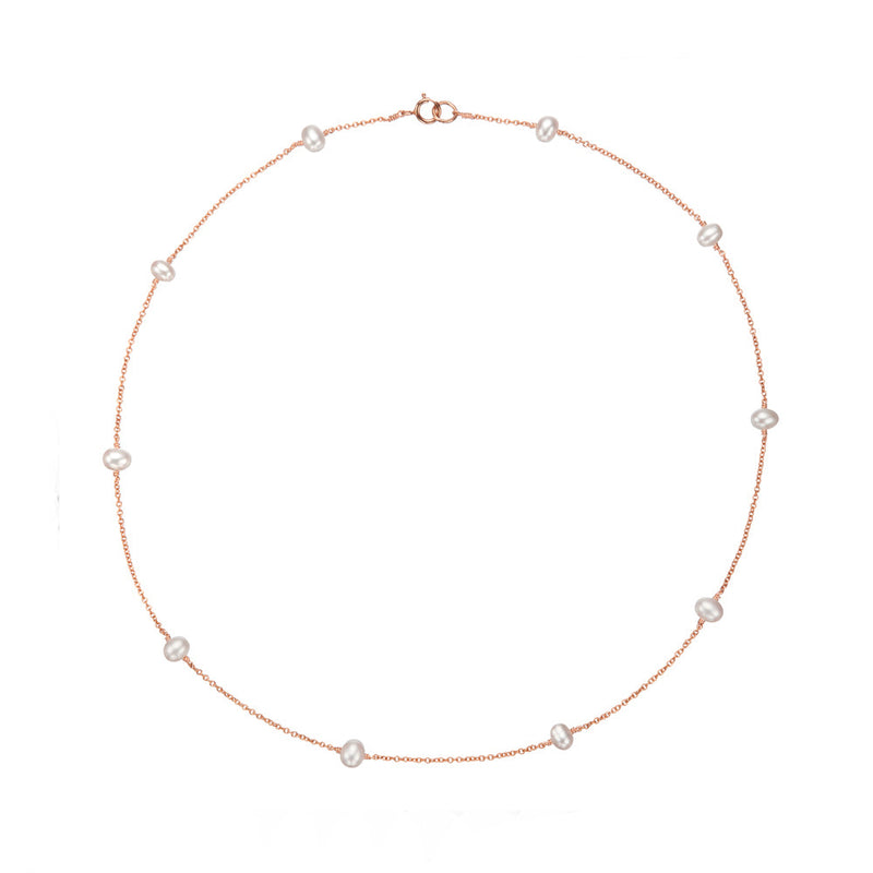 Rose Gold Ten Pearl Choker