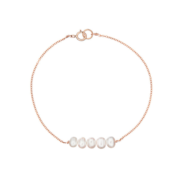 Rose Gold Pearl Cluster Bracelet