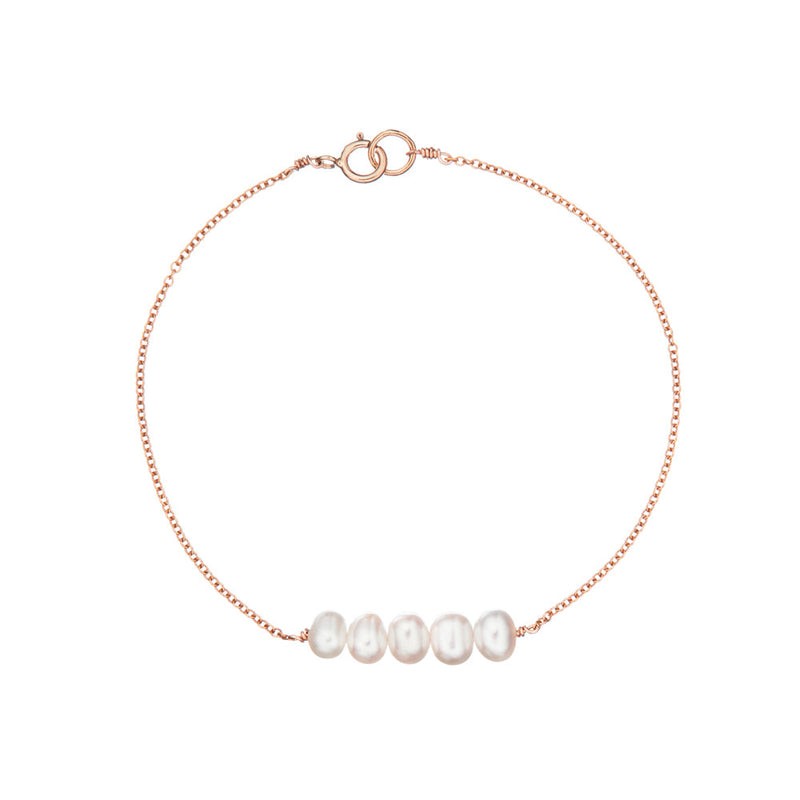 Rose Gold Pearl Cluster Bracelet