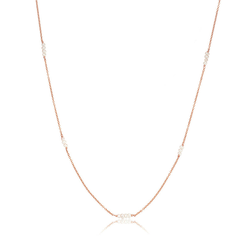 Rose Gold Mini Pearl Necklace