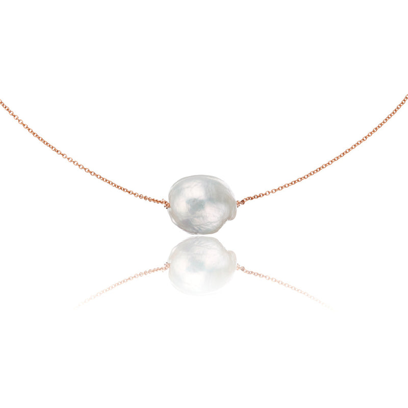 Rose Gold Large Baroque Pearl Choker