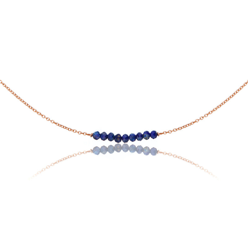 Rose Gold Lapis Gemstone Cluster Choker