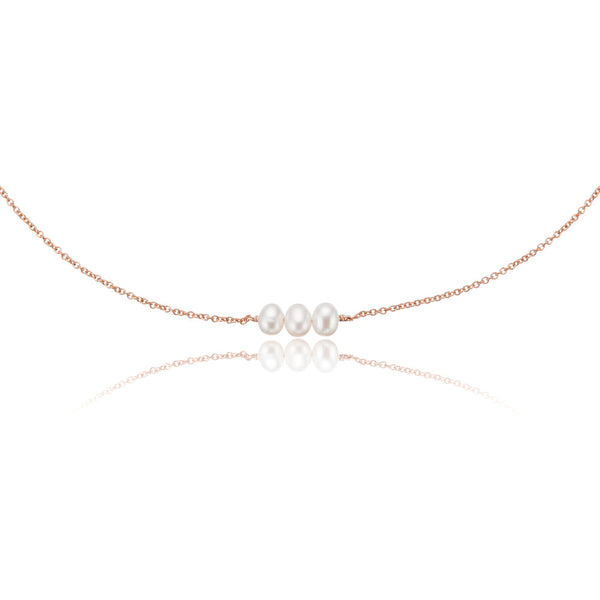 Rose Gold Pearl Cluster Choker