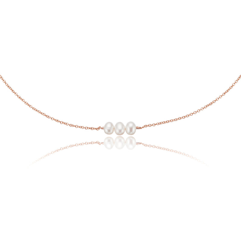 Rose Gold Pearl Cluster Choker
