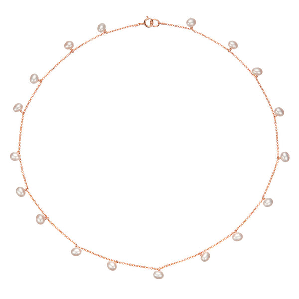 Rose Gold Pearl Drop Choker