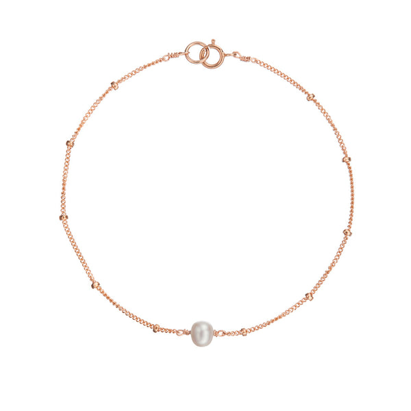 Rose Gold Satellite Pearl Bracelet