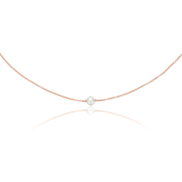 Rose Gold Single Pearl Choker