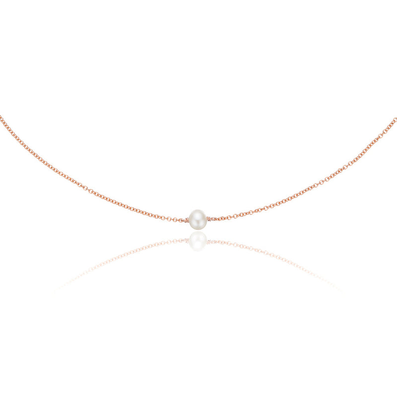 Rose Gold Single Pearl Choker