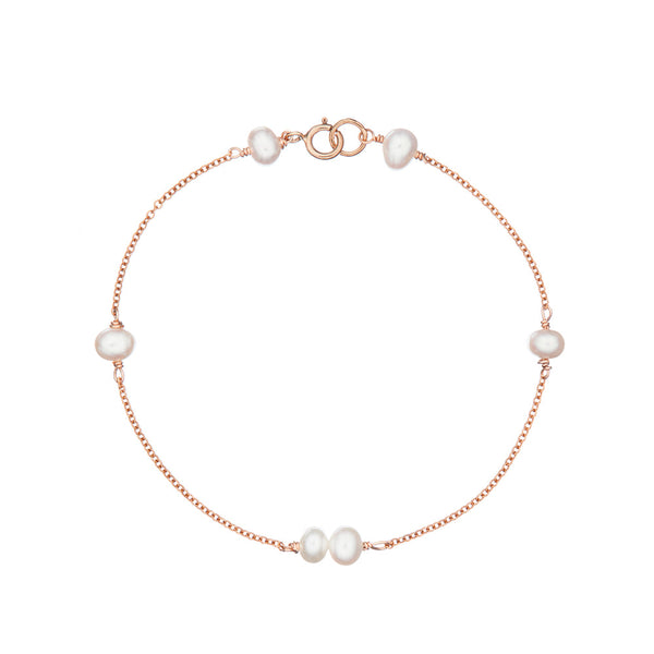 Rose Gold Six Pearl Bracelet