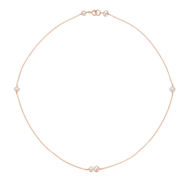 Rose Gold Six Pearl Choker