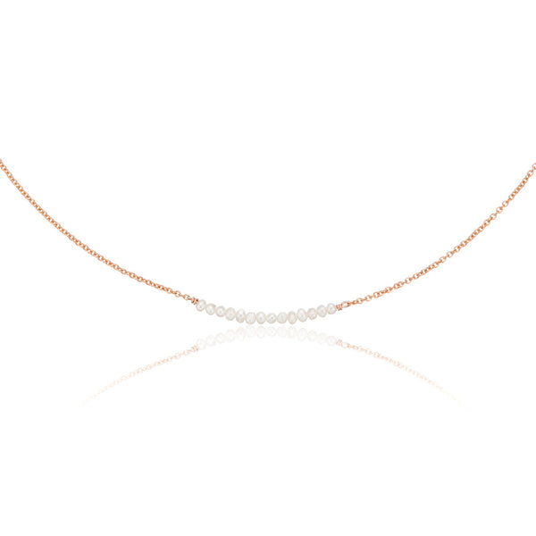Rose Gold Small Pearl Cluster Choker