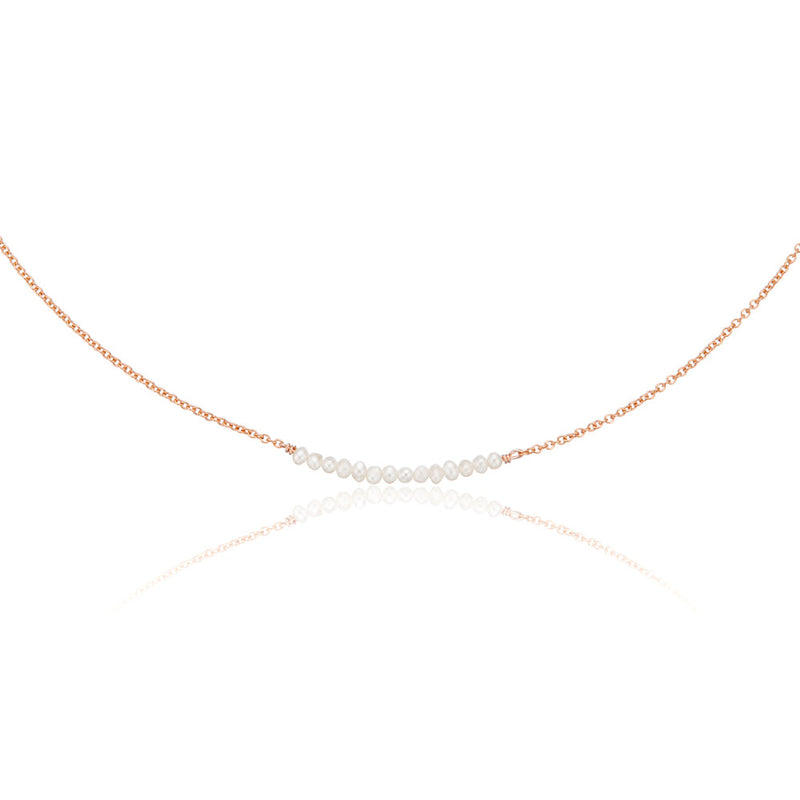 Rose Gold Small Pearl Cluster Choker