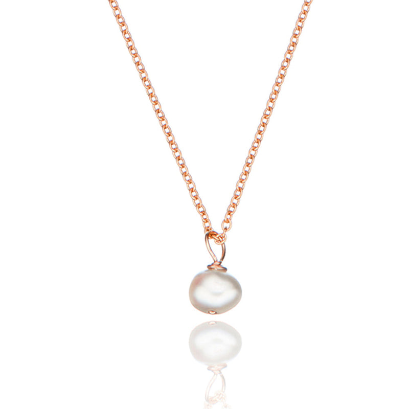 Rose Gold Single Pearl Necklace