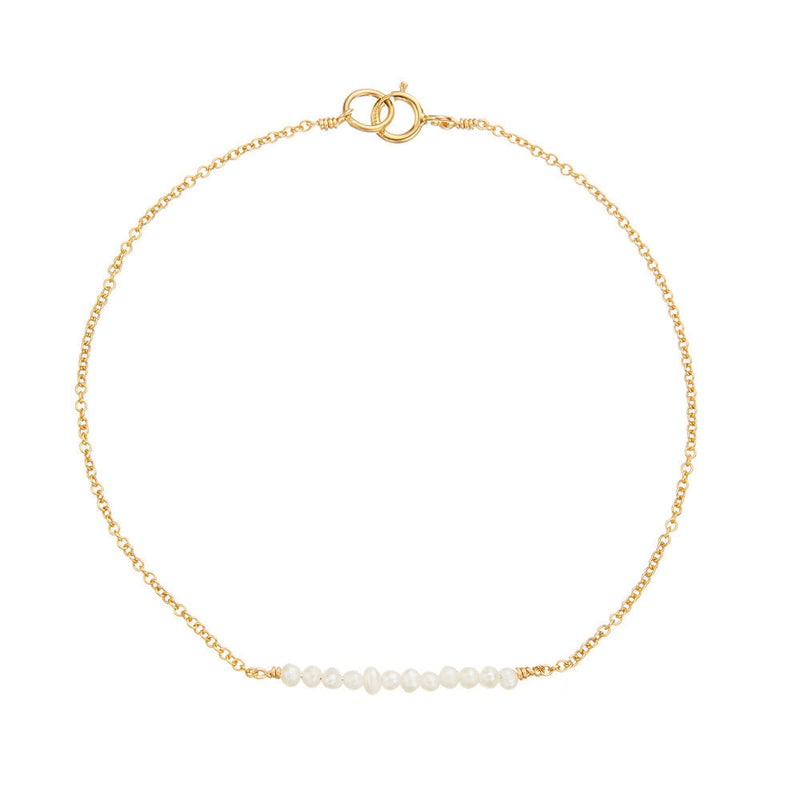 Gold Small Pearl Cluster Bracelet