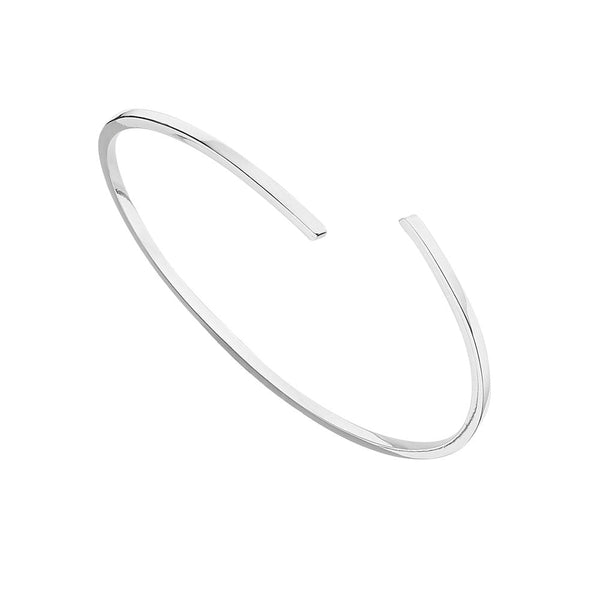 Silver Thin Spiral Bangle