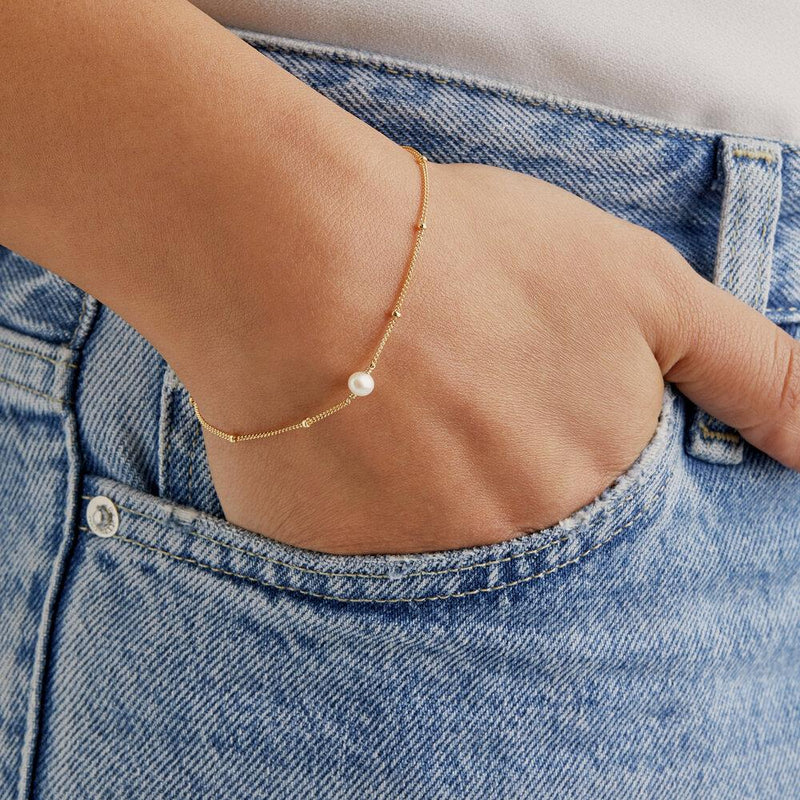 Rose Gold Satellite Pearl Bracelet