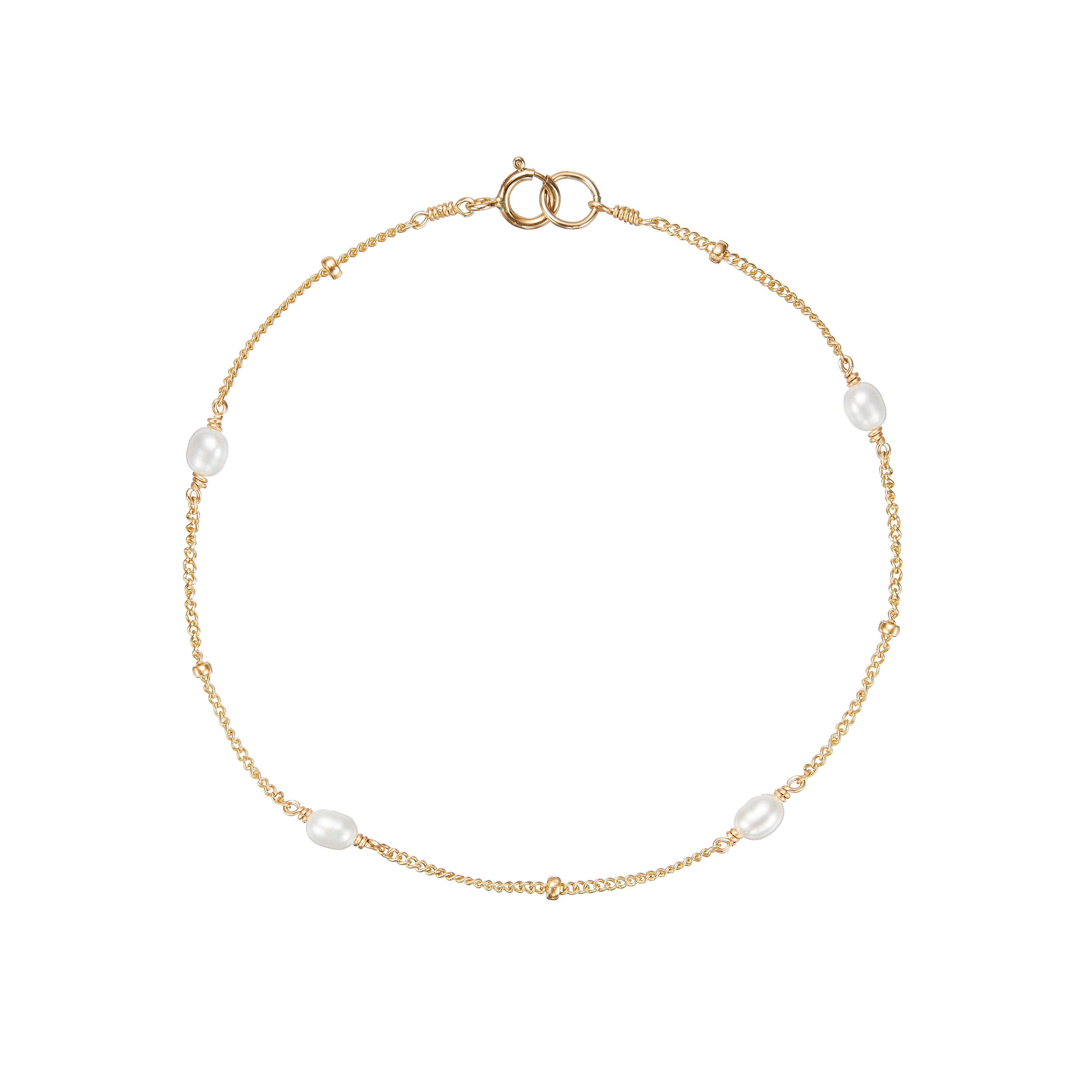 Gold Seed Pearl Satellite Bracelet