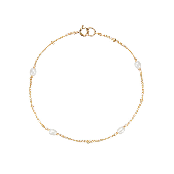 Gold Seed Pearl Satellite Bracelet