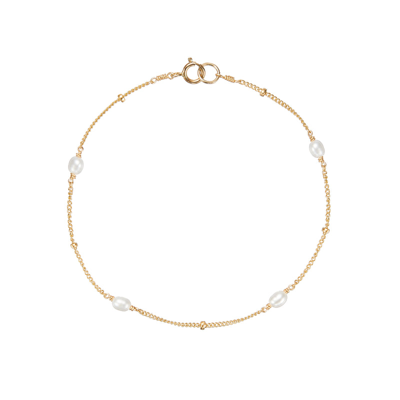 Gold Seed Pearl Satellite Bracelet
