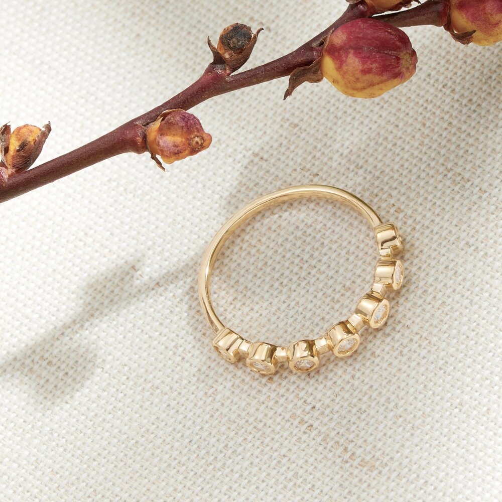 Gold-Tone Crystal-Style Round Eternity Ring