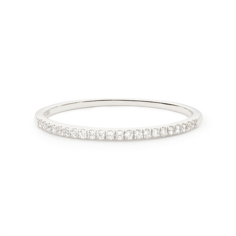 Silver Diamond Style Half Eternity Ring