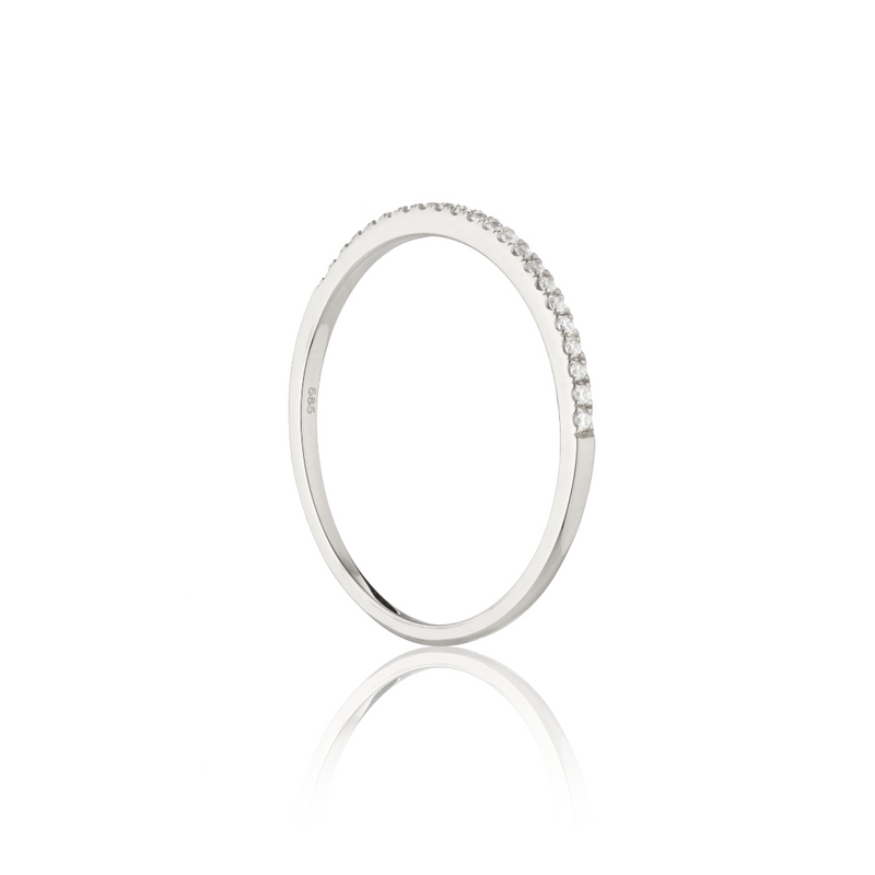 Silver Diamond Style Half Eternity Ring