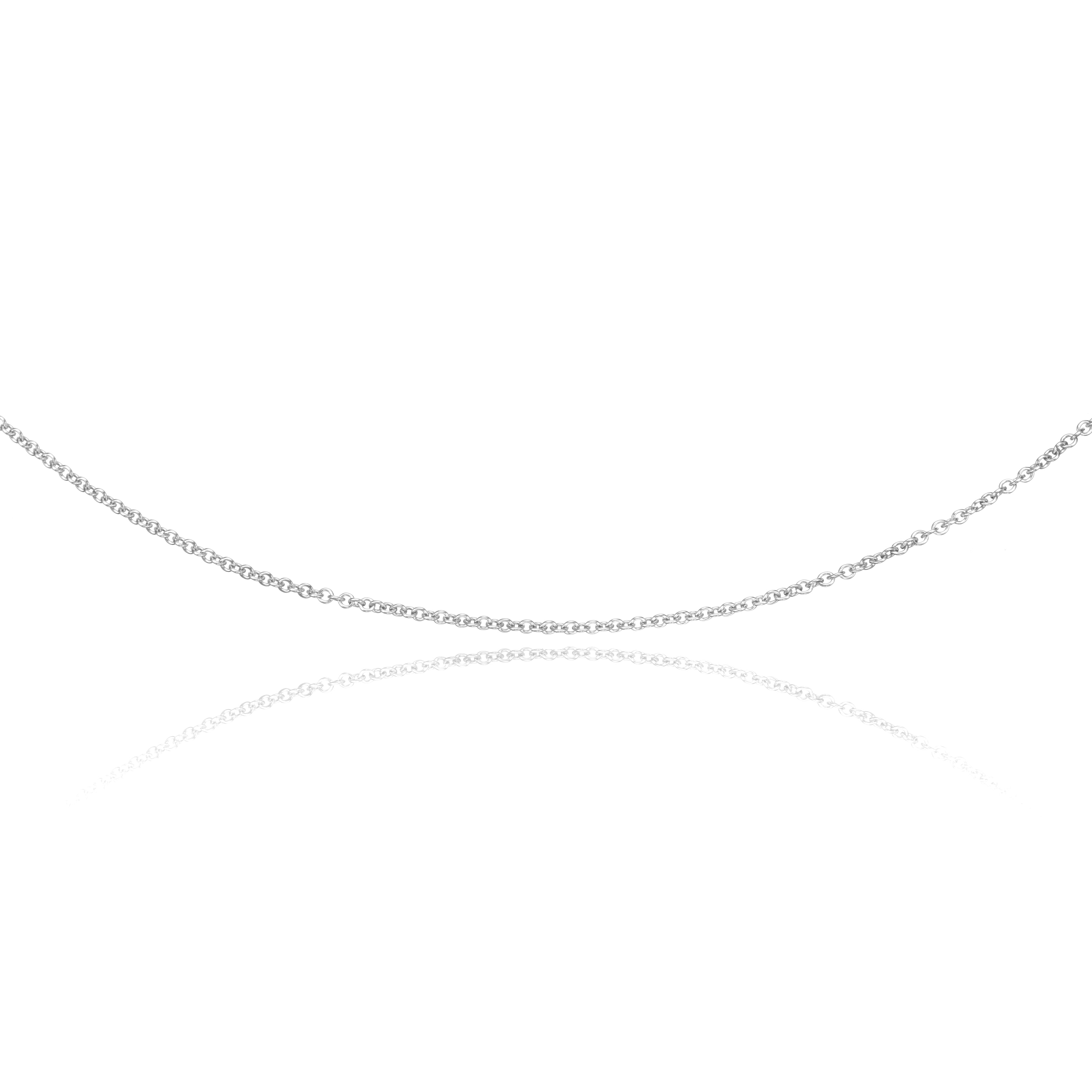 White Gold-Tone Plain Chain Necklace