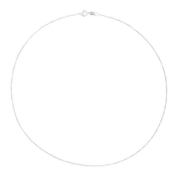 Solid White Gold Plain Chain