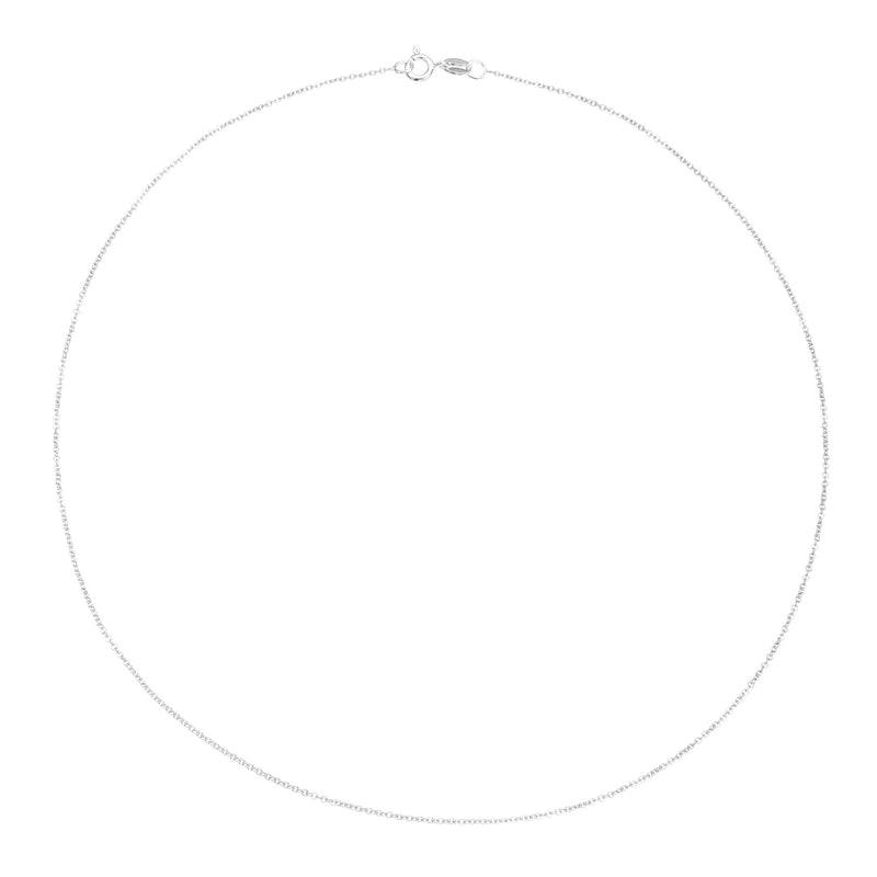 Solid White Gold Plain Chain
