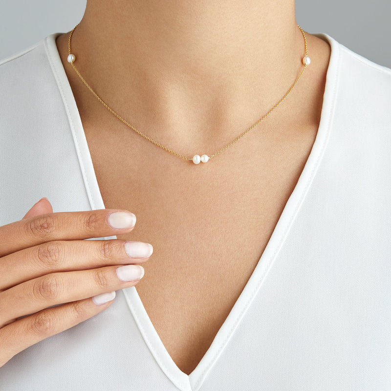 Gold Six Pearl Choker